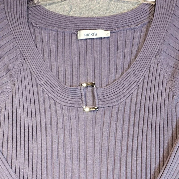 Ricki's Purple Knit Long Sleeve Scoop-Neck  Sweater in Size Large - Picture 2 of 10